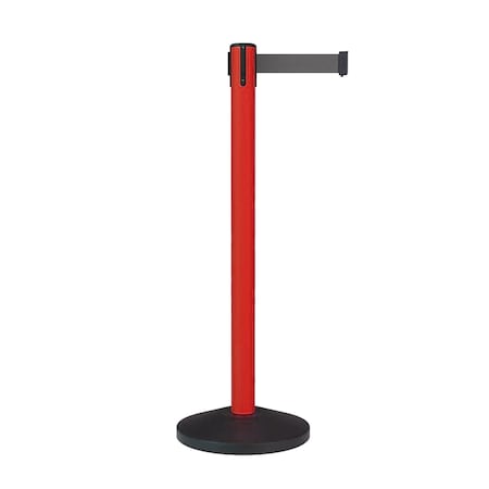 Montour Line Stanchion Belt Barrier Red Post 13ft.Dark Gray Belt ES400-RD-DGY-130